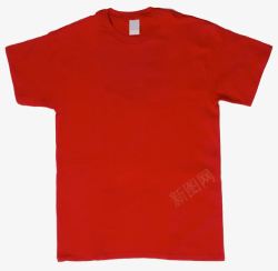 圆领短袖衬衫红色的T恤高清图片
