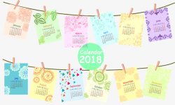 彩色相片2018年日历素材