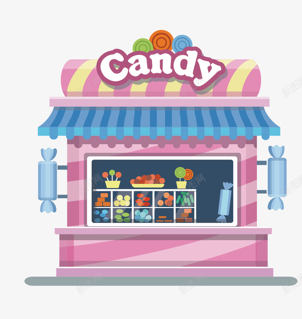 卡通粉色candy商店矢量图eps免抠素材_88icon https://88icon.com 卡通糖果商店 商场 商店 商店png 商铺 商铺png 商铺扁平 扁平化candy商铺 杂货铺 矢量candy商铺 矢量图