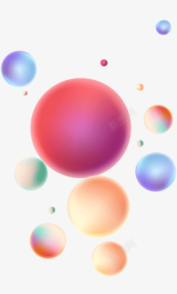 球体素材多彩立体渐变悬浮球高清图片