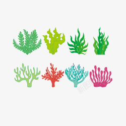 彩色珊瑚简约珊瑚藻矢量图高清图片