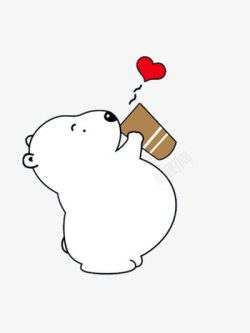 爱心与熊矢量图卡通的白熊图案高清图片