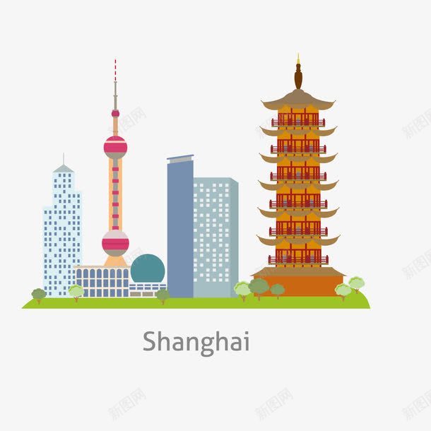 卡通上海旅游景点矢量图ai免抠素材_88icon https://88icon.com 上海 度假 扁平化 旅游景点 暑假 游玩 矢量图