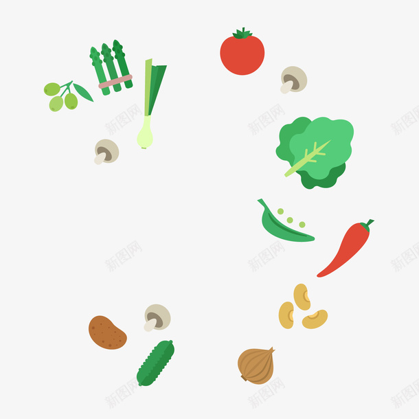 卡通瓜果蔬菜png免抠素材_88icon https://88icon.com 卡通食物 爱心蔬菜 瓜果蔬菜 绿色青菜 背景装饰 菜类图片 辣椒