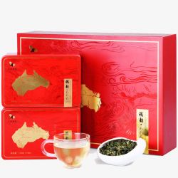 茶盒红盒铁盒茶礼盒高清图片
