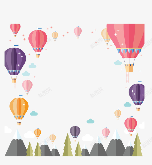 美丽粉红空中热气球矢量图ai免抠素材_88icon https://88icon.com 度假热气球 热气球 矢量png 空中热气球 粉红色 美丽热气球 矢量图