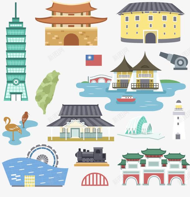 扁平化旅游景点png免抠素材_88icon https://88icon.com 卡通化 卡通旅游景点 卡通路线图 扁平化景点建筑 手绘 手绘旅游景点 手绘景点 旅游景点 旅行 路线图