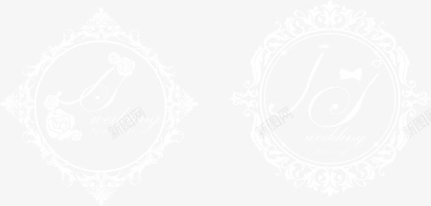 黑色花纹婚礼logo图标图标