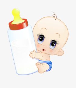 宝宝喝奶宝宝抱奶瓶高清图片
