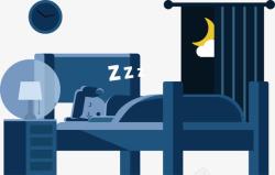 窗户黑线框创意儿童睡眠卡通卧室睡觉插高清图片