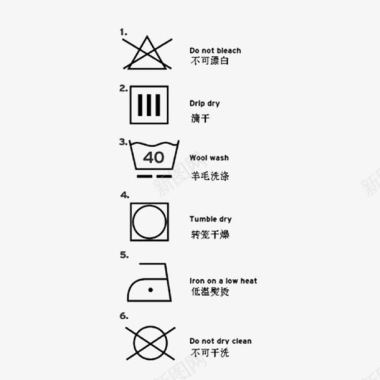 干燥说明符号洗衣服的一些注意事项图标图标
