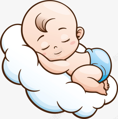 睡在云上的婴儿图标图标