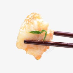 筷子夹巴沙鱼柳素材