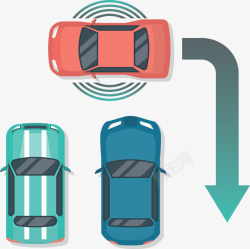 弯道箭头智能汽车矢量图素材