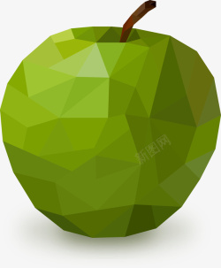 绿色几何苹果矢量图素材