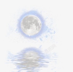 水面月光倒影素材