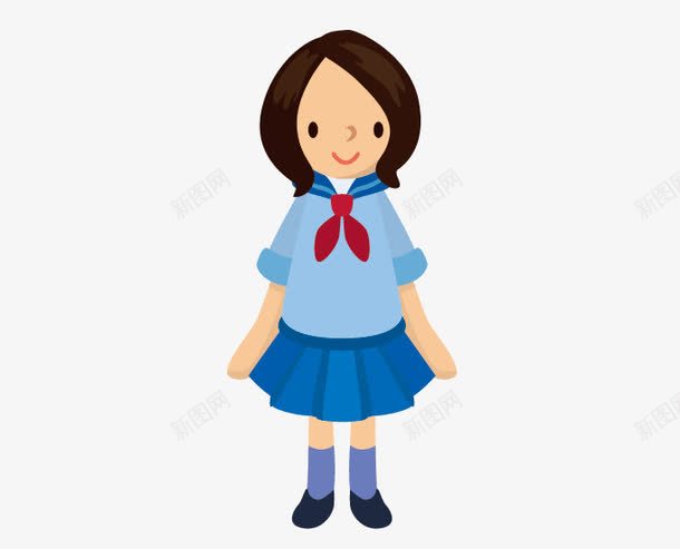 中学生女孩png免抠素材_88icon https://88icon.com 中学生女孩 可爱女孩 矢量女孩