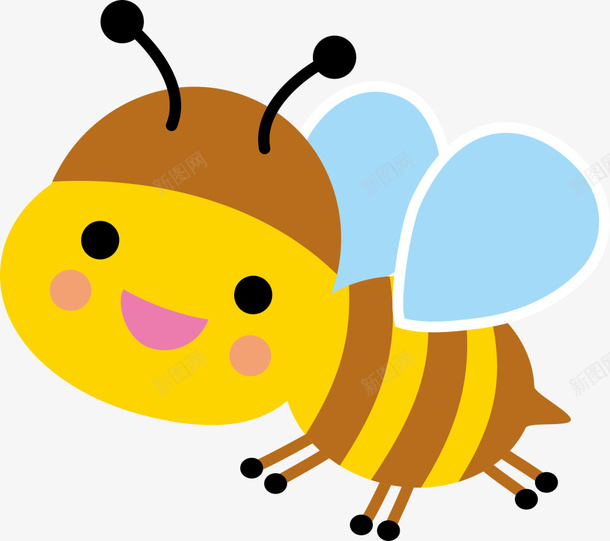 春天可爱黄色小蜜蜂png免抠素材_88icon https://88icon.com 可爱小蜜蜂 呆萌小蜜蜂 开心 春天 蓝色翅膀 蜂类 黄色 黄色小蜜蜂