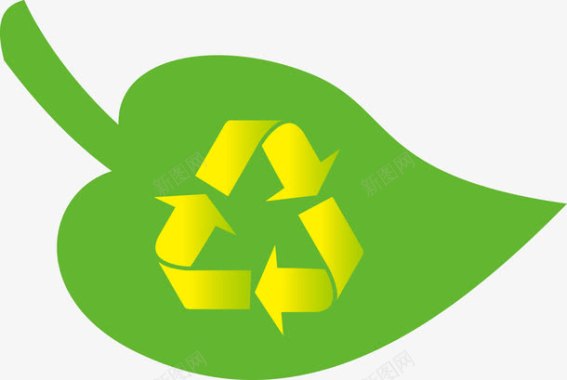 绿色环保图标绿色循环箭头叶子图标图标