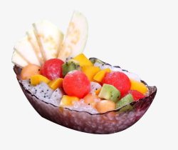 美味火龙果西米露水果盘高清图片