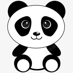 保护耳朵简笔熊猫高清图片