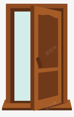 木质门打开的房门卡通图高清图片