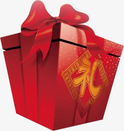 红色中式礼物礼盒素材