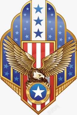 美国标志金属白头鹰星条旗徽章高清图片