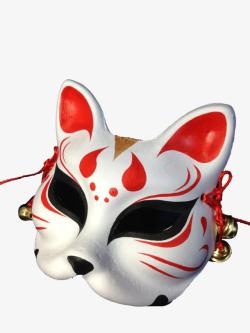带面具带铃铛的日式狐狸面具高清图片