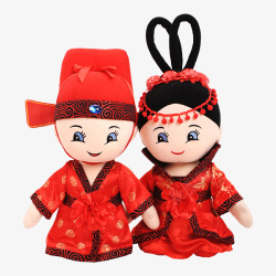 中式可爱人形婚礼娃娃素材