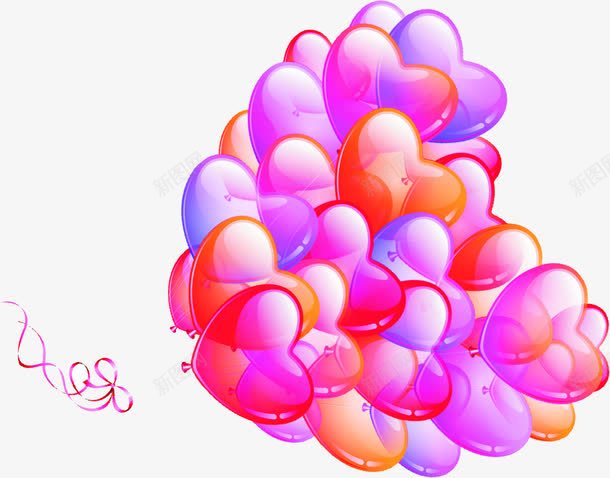 红紫色心形气球浪漫png免抠素材_88icon https://88icon.com 气球 浪漫 紫色