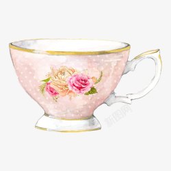 下午茶杯玫瑰茶壶高清图片