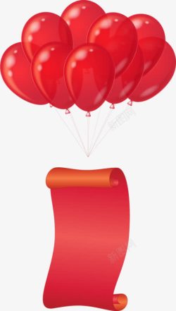 红色卡通气球鲜艳素材