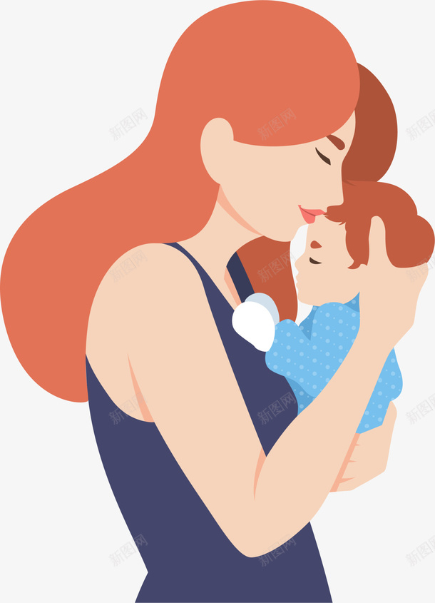 母亲节美丽的妈妈png免抠素材_88icon https://88icon.com 头靠着头 托着头 抱着小孩 母亲节 母爱 美丽的妈妈