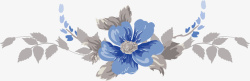 节日印花素材节日庆祝蓝色装饰花纹边框底高清图片