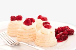 甜食早餐美味可口树莓和蛋糕实物图高清图片