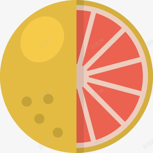 被切开一块的西柚png免抠素材_88icon https://88icon.com 切面 卡通 柚子 柚子卡通 水果 西柚 食品