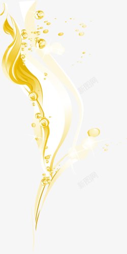 金色水滴手绘金色彩带高清图片