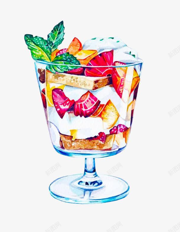 美味水果捞png免抠素材_88icon https://88icon.com 手绘 水果 水果捞 玻璃方杯 甜品 美味 美食