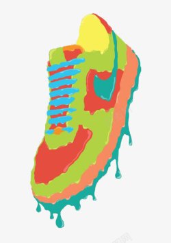 水彩运动鞋彩色运动鞋高清图片