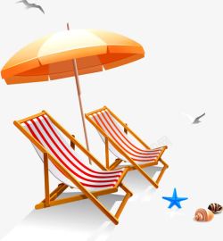 晒太阳沙滩躺椅高清图片