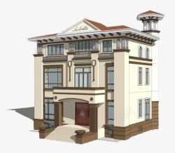 手工制作房子别墅模型整体房屋建筑效果图高清图片