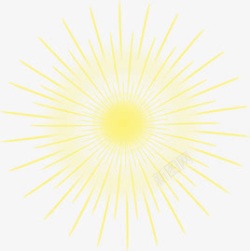 手绘黄色太阳光效海报素材