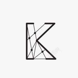 几何K字母抽象科技素材
