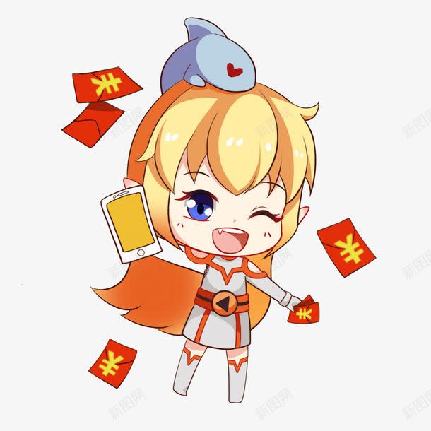 发红包的女孩png免抠素材_88icon https://88icon.com 卡通 发红包 可爱的 小女孩 手机 手绘 简笔