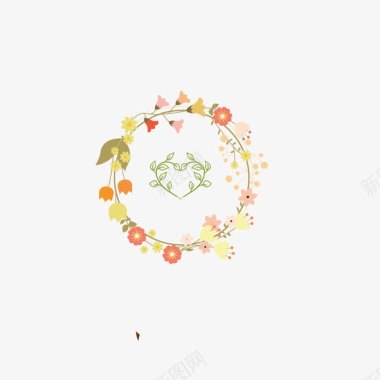 婚庆logo矢量素材水彩花草图案矢量图图标图标