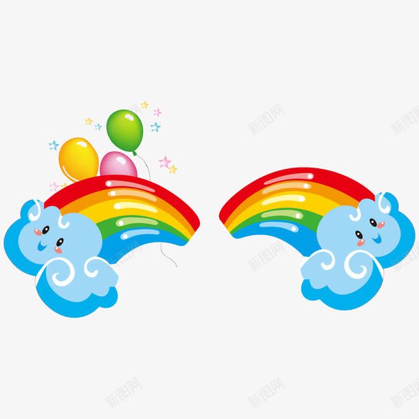 卡通彩绘彩虹和云朵png免抠素材_88icon https://88icon.com 云朵 儿童节 六一元素 卡通云朵 卡通彩虹 卡通气球 可爱云朵 彩虹