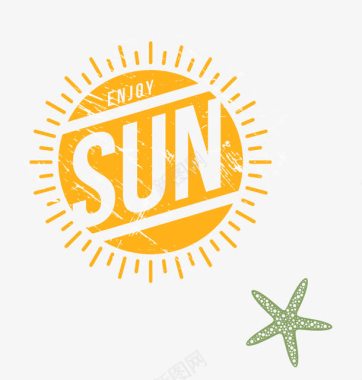 太阳设计橙色假期LOGO图标图标