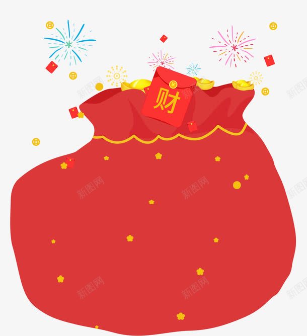 新春装饰卡通手绘福袋png免抠素材_88icon https://88icon.com 卡通手绘 新年 新年装饰 新春 烟花 福袋 红包 装饰图案