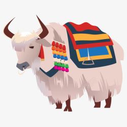 漳州旅游吉祥物卡通漂亮白牦牛插图高清图片